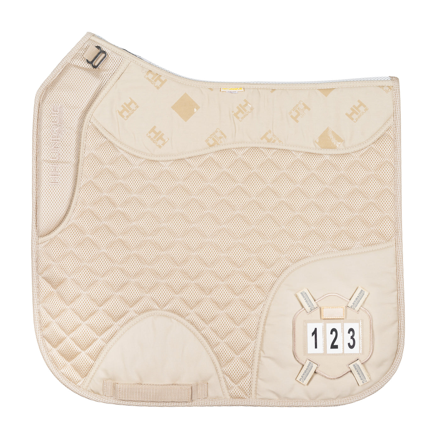 2-1 Cream FlexiBadge4D™️ Grip Gel Competition Dressage Pad Kit