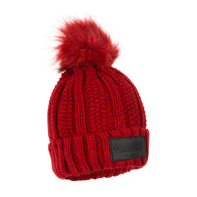 Red Soft Knit Bobble Hat