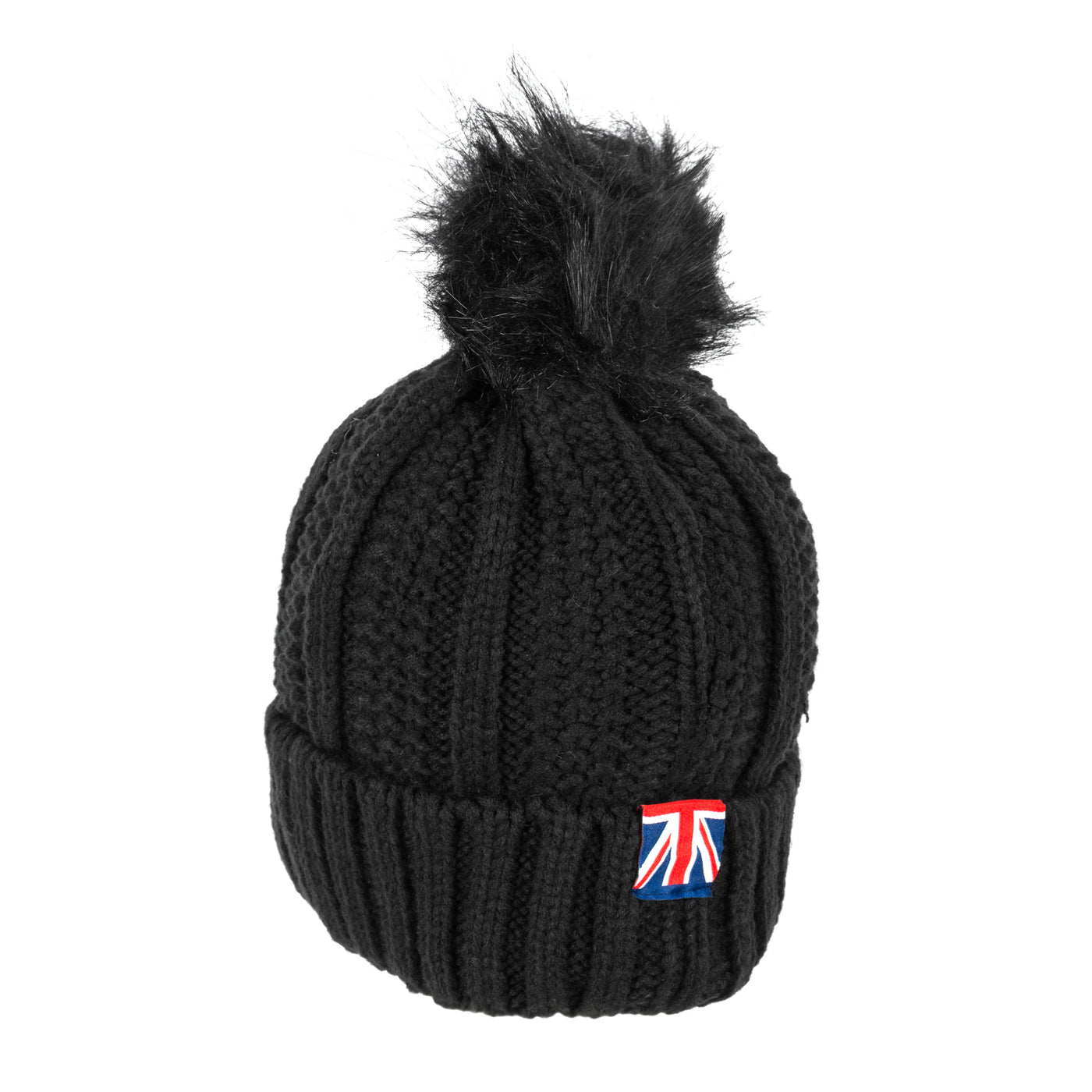 Black Soft Knit Bobble Hat