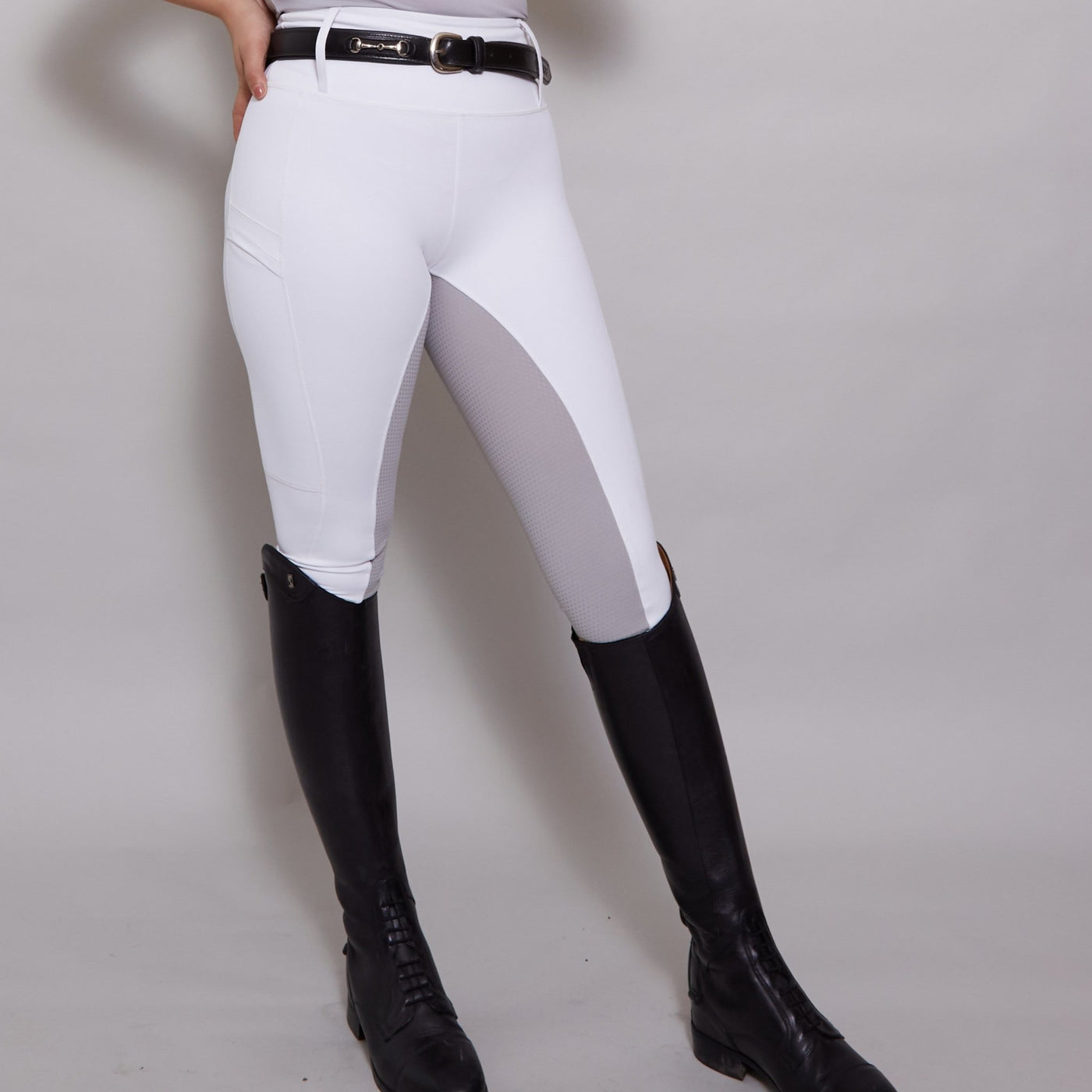 White Grey Competition Leggings