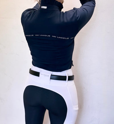 White Navy Seat Competition Leggings